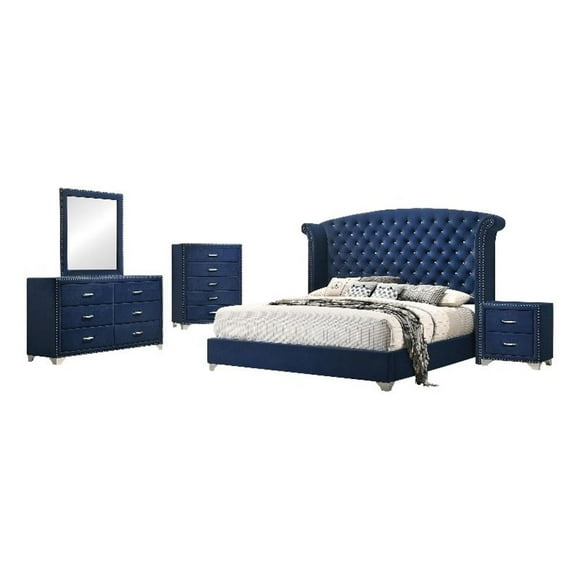 Coaster Company 5-Piece Contemporary MDF King Pacific Blue