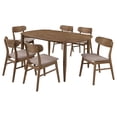 thumbnail image 1 of Dortch 7-piece Oval Solid Wood Dining Set Walnut, 1 of 15