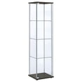 thumbnail image 1 of Bellatrix 4-shelf Clear Glass Curio Cabinet Cappuccino, 1 of 13