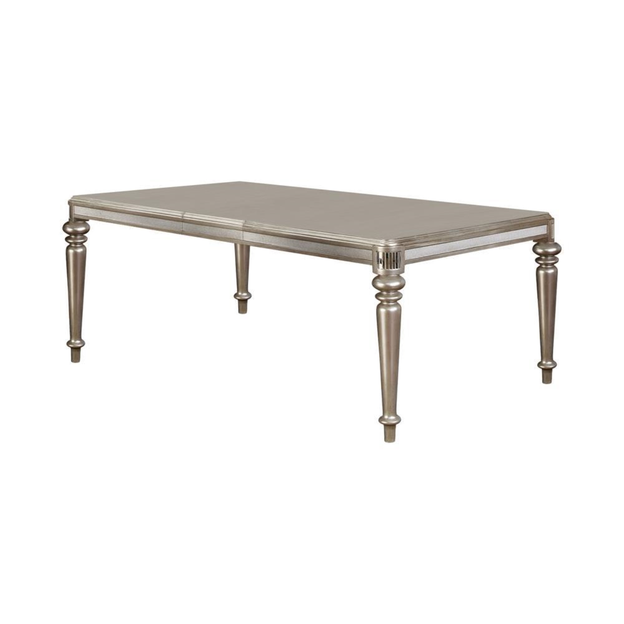 Coaster Company Bling Game Hollywood Glam Dining Table, Metallic Platinum (chairs sold separately)