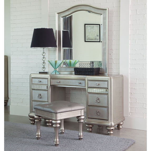 Coaster Company Bling Game Vanity Desk, Metallic Platinum