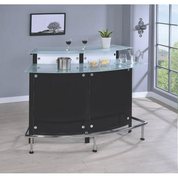 Coaster Company Contemporary Bar Table, Chrome/Black