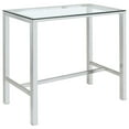thumbnail image 1 of Tolbert Rectangular 47-inch Glass Top Pub Bar Table Chrome, 1 of 5