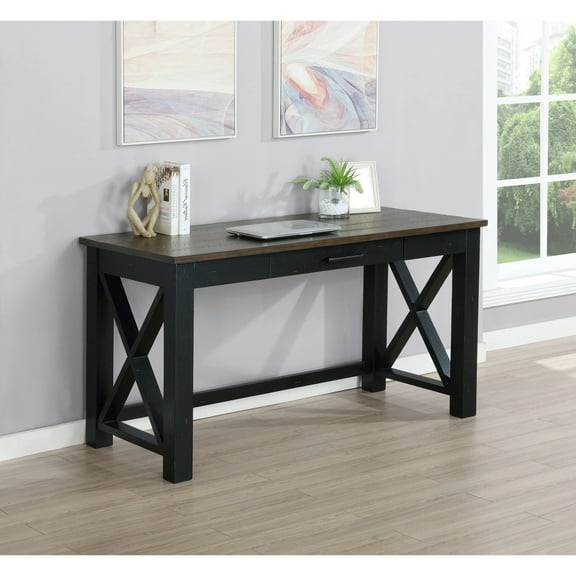 Coaster Company Deerfield Writing Desk Rustic Latte and Vintage Black