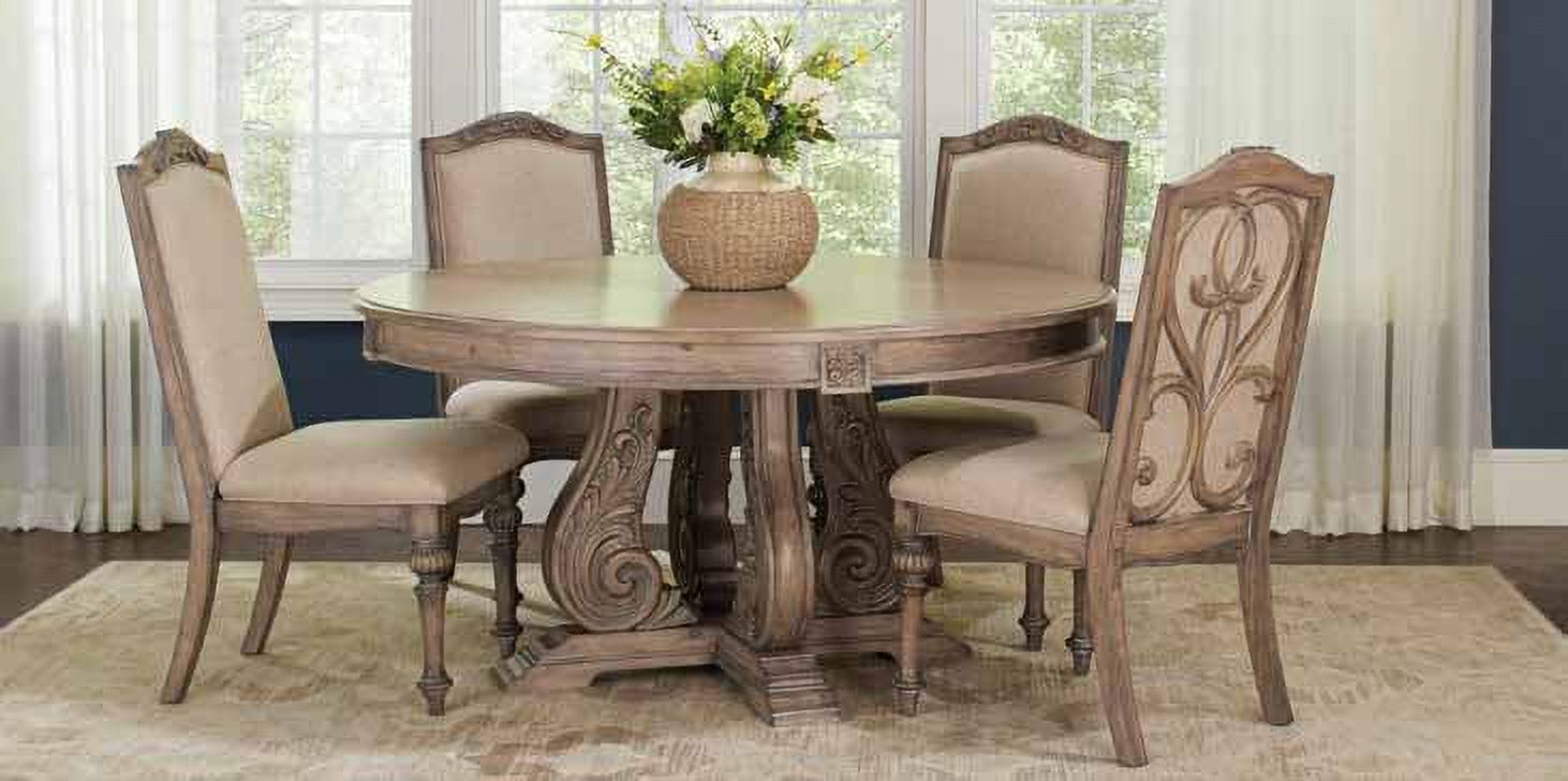 Coaster Company Ilana Round Formal Dining Table, Antique Linen