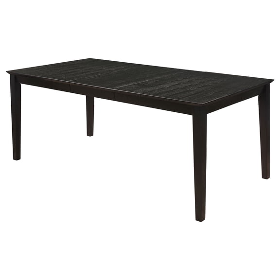 Coaster Louise Rectangular 78-Inch Extension Leaf Dining Table, Black