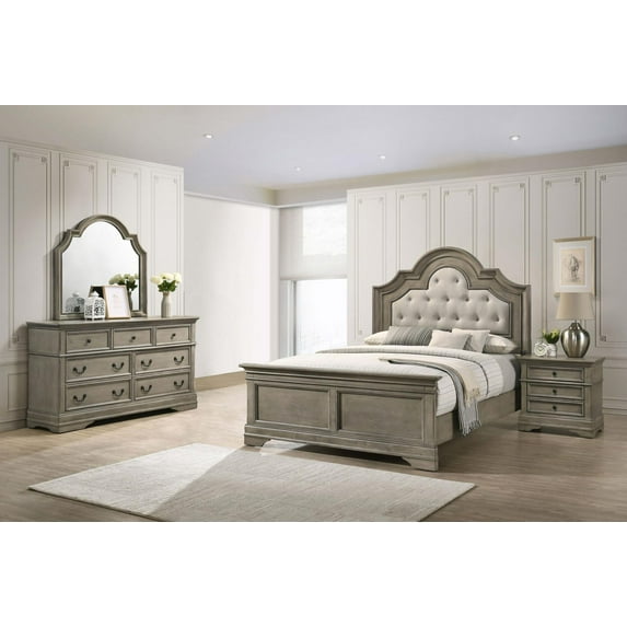 Coaster Company Manchester Bedroom Set, Traditional Wood, King Size, 4-Piece, Wheat Finish
