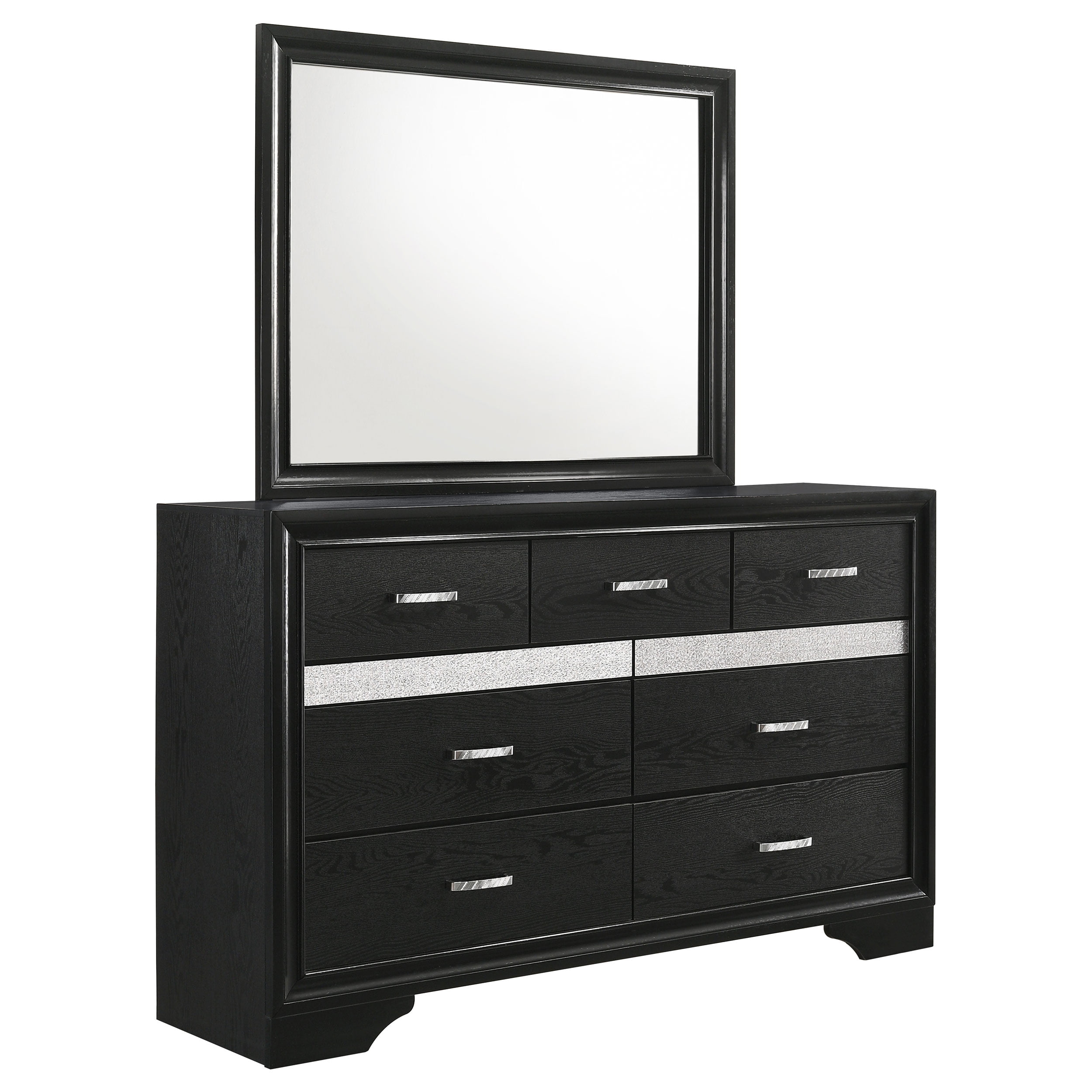 Miranda 9-drawer Dresser with Mirror Black