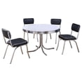thumbnail image 1 of Retro 5-piece Round Dining Table Set White and Black, 1 of 9
