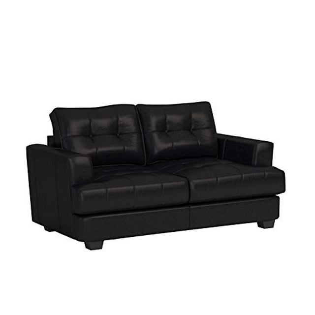 Coaster Company Samuel Bonded Leather Loveseat, Black