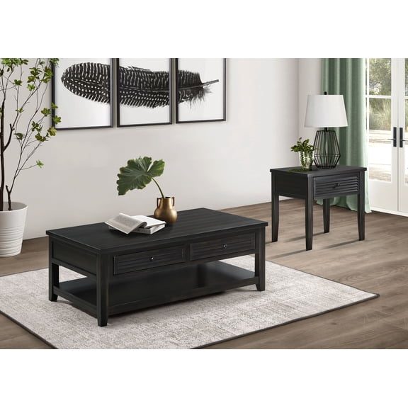 Coaster Concord 2-Piece Coffee and End Table Set, Distressed Java