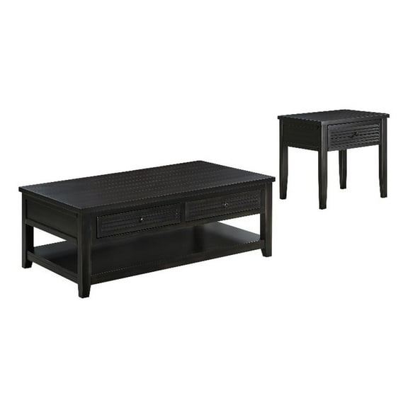 Concord 2-piece Coffee and End Table Set Distressed Java