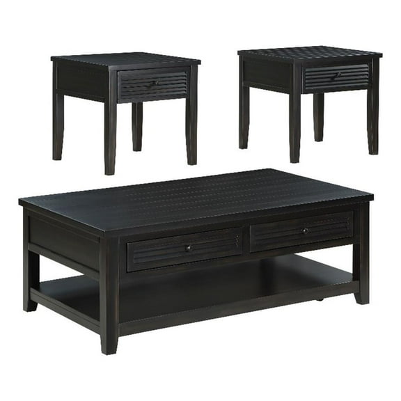 Concord 3-piece Coffee and End Table Set Distressed Java