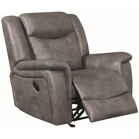 Conrad Upholstered Motion Glider Recliner Grey