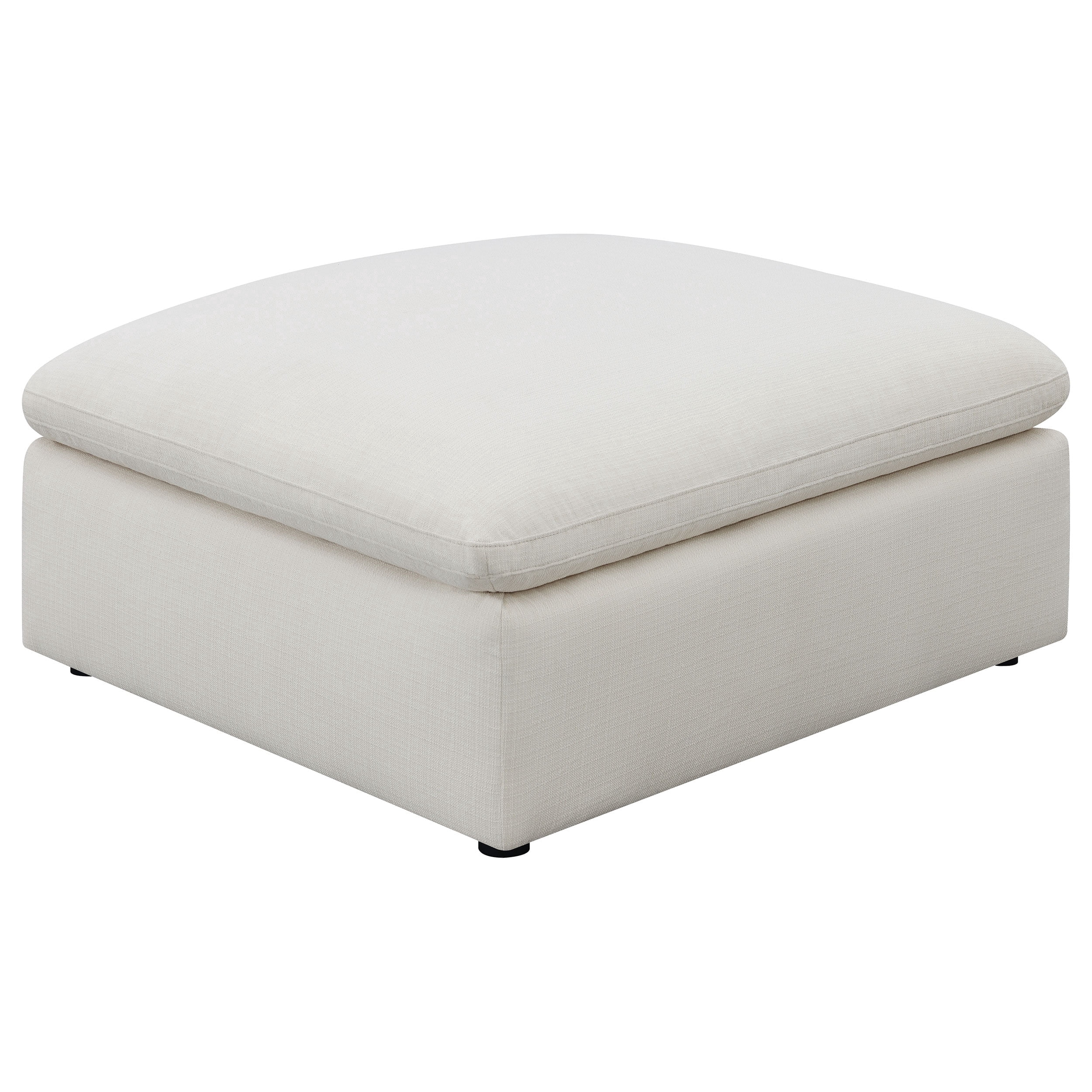 Coaster Hobson Square Upholstered Ottoman, Ivory - Walmart.com