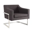 thumbnail image 1 of Chris Upholstered Accent Chair Chrome and Grey, 1 of 3