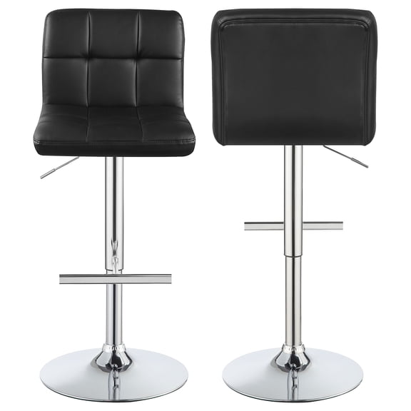Lenny Upholstered Adjustable Bar Stool White (Set of 2)