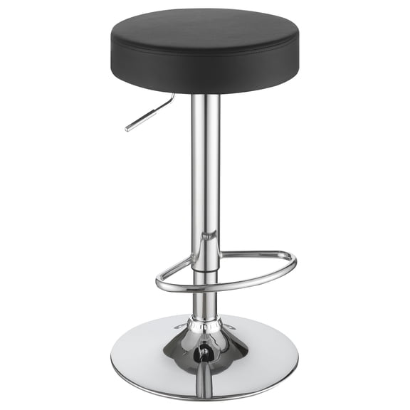 Ramses 29-inch Adjustable Bar Stool Chrome and Black
