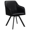 thumbnail image 1 of Arika Faux Leather Upholstered Swivel Dining Arm Chair Black, 1 of 4