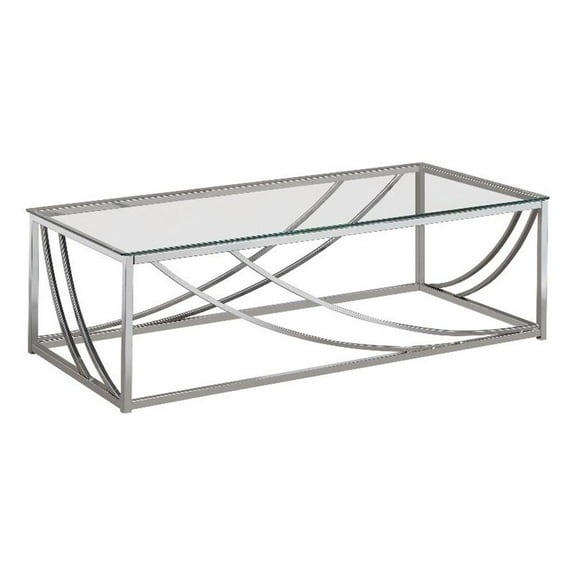 Lille Rectangular Glass Top Coffee Table Chrome