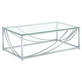 thumbnail image 1 of Lille Rectangular Glass Top Coffee Table Chrome, 1 of 5