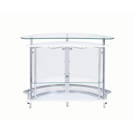 Amarillo 2-tier Bar Unit White and Chrome