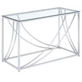 thumbnail image 1 of Lille Glass Top Entryway Console Table Accents Chrome, 1 of 5