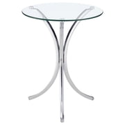 Eloise Round Glass Top Accent Side Table Chrome