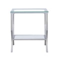 thumbnail image 1 of Saide Square Glass Top Side End Table Chrome, 1 of 5
