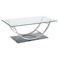 thumbnail image 1 of Danville Rectangular U-Shaped Glass Top Coffee Table Chrome, 1 of 6