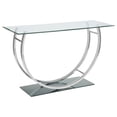 thumbnail image 1 of Danville U-shaped Glass Top Entryway Console Table Chrome, 1 of 6