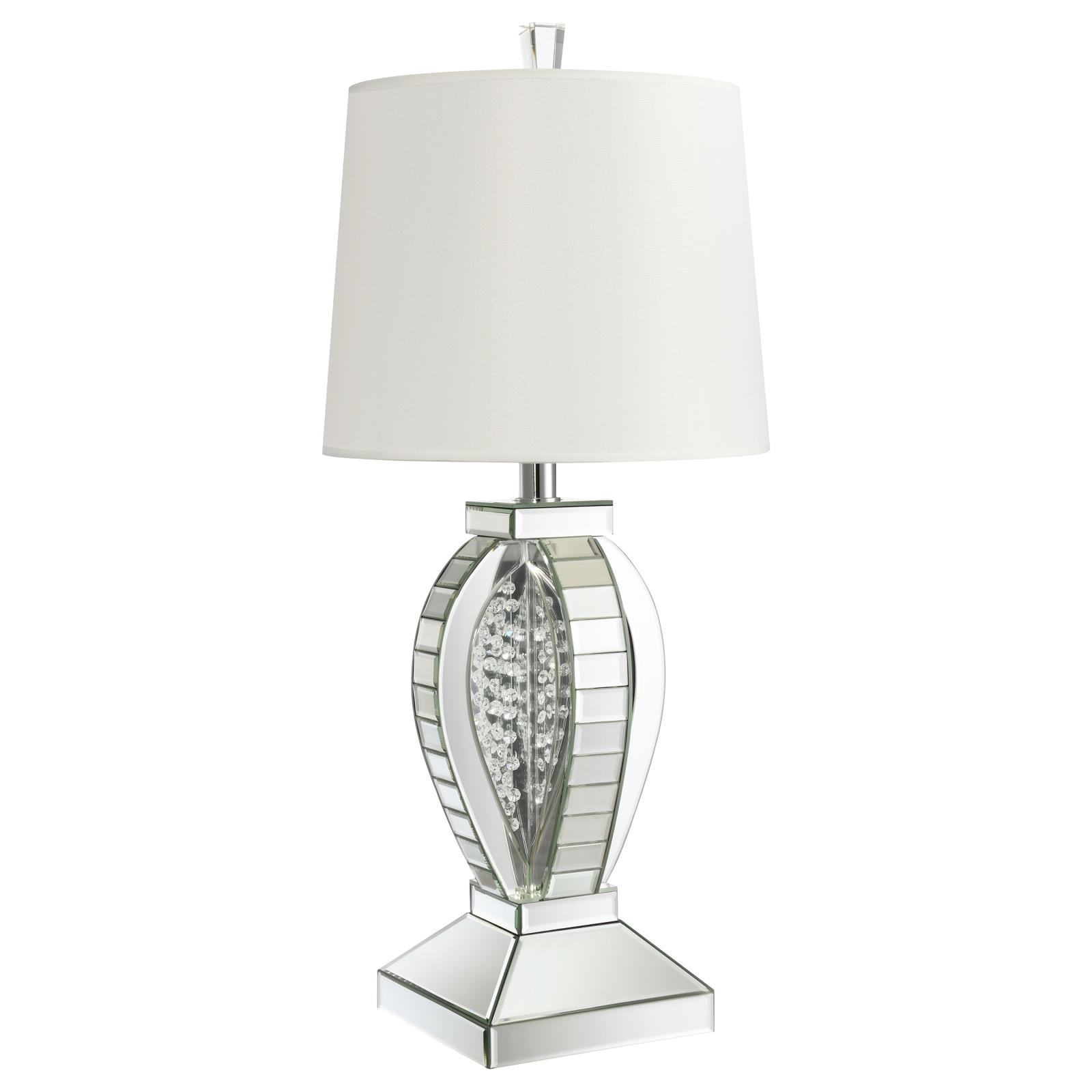 White and Silver Contemporary Tripod Table Lamp with Drum Shade
