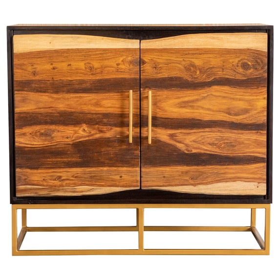Zara 2-door 40-inch Wood Accent Storage Cabinet Black Walnut