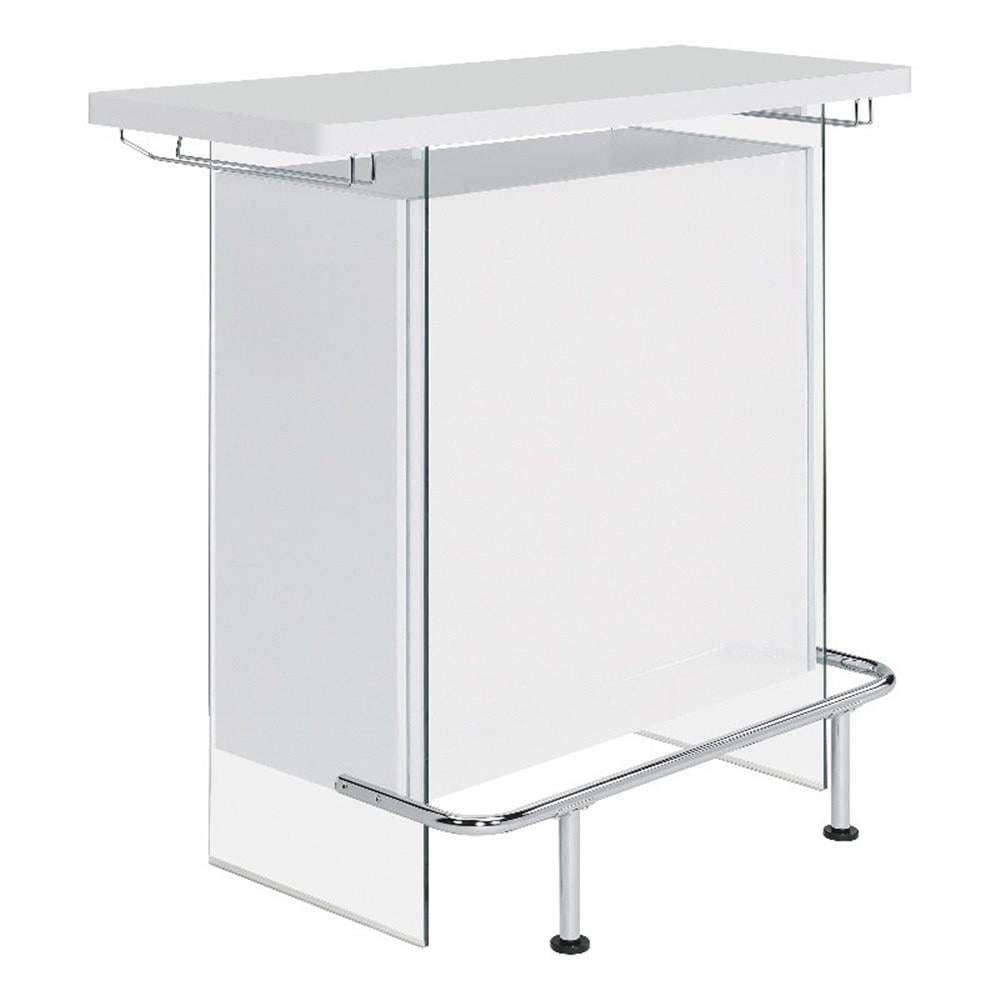 Acosta Rectangular Bar Unit with Footrest and Glass Side Panels ...