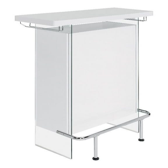 Acosta Rectangular Bar Unit with Footrest and Glass Side Panels