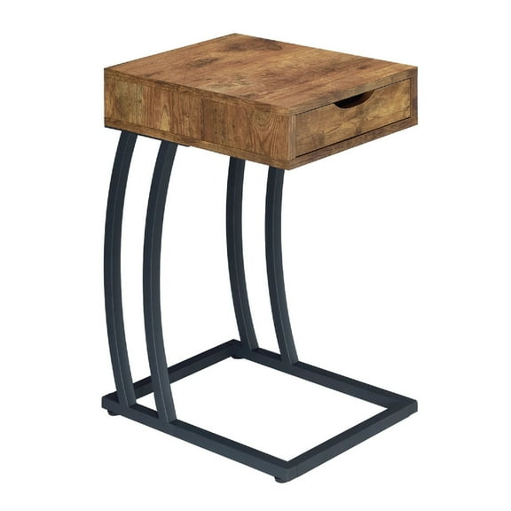 Coaster Contemporary Wood Accent Table with Power Outlet in Nutmeg