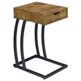thumbnail image 1 of Troy 1-drawer C-Shaped Side Table Power Outlet Rustic Nutmeg, 1 of 5