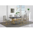 thumbnail image 1 of Conway 5-piece Rectangular Dining Set Dark Walnut and Aged Gold, 1 of 2