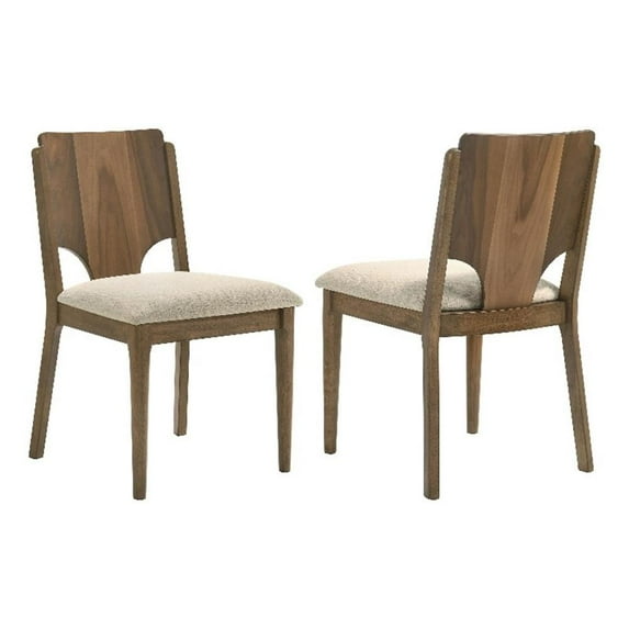 Coaster Crestmore Fabric Upholstered Seat Dining Chair in Walnut