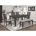thumbnail image 1 of Coaster Dalila 6-Piece Rectangular Dining Table Set, Dark Grey, 1 of 17