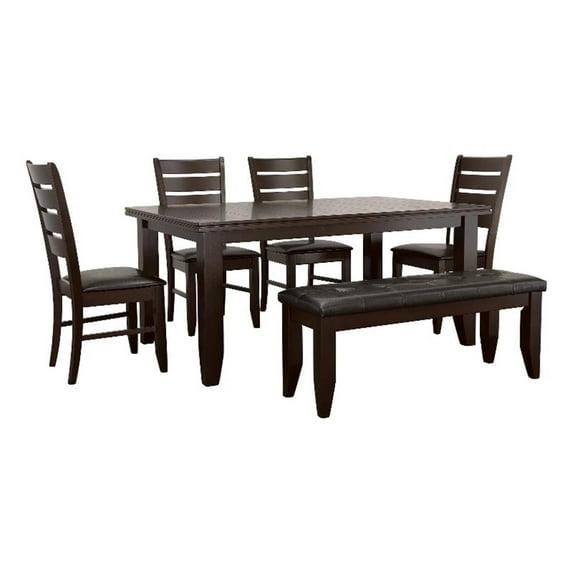 Dalila 6-piece Rectangular Dining Table Set Cappuccino