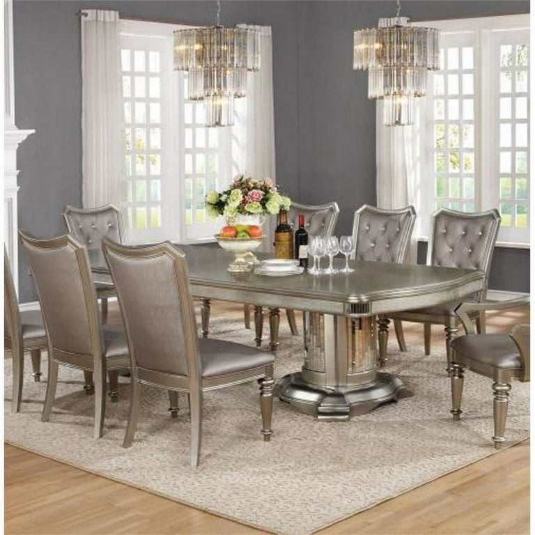 Coaster Danette 5 Piece Dining Set in Metallic Platinum Walmart