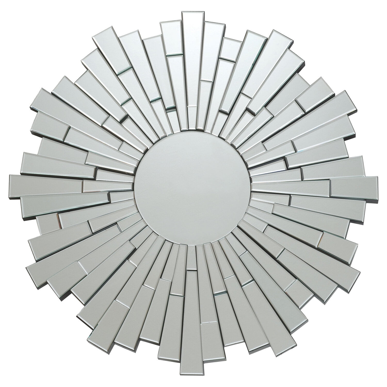 Danika 40'' Silver Sunburst Frameless Circular Mirror