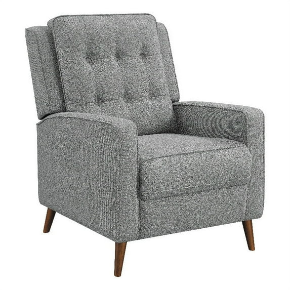 Davidson Upholstered Tufted Push Back Recliner Grey