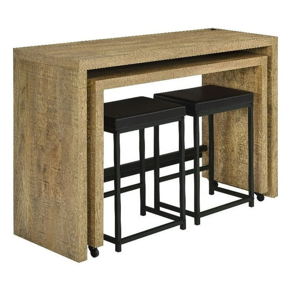 Coaster Davista 4-piece Multipurpose Wood Counter Height Table Set Mango Brown