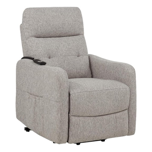 Coaster Dayes Upholstered Fabric Power Lift Recliner Chair in Taupe