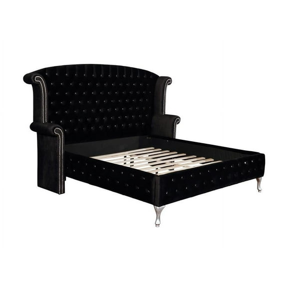 Deanna Queen Tufted Upholstered Bed Black