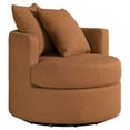 thumbnail image 1 of Debbie Upholstered Swivel Accent Chair Burnt Orange, 1 of 11
