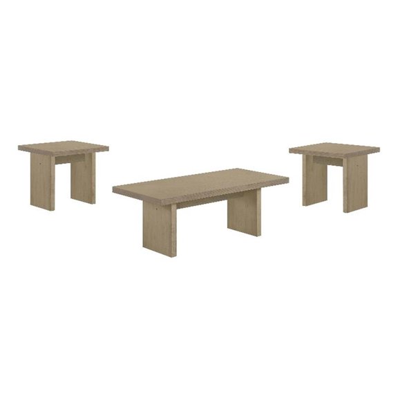 Coaster Decker 3-Piece Transitional Wood Coffee and End Table Set in Natural Oak