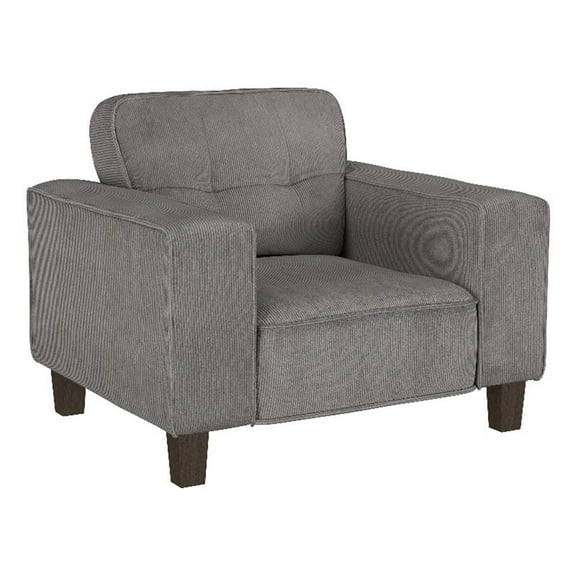 Coaster Deerhurst Fabric Upholstered Track Arm Tufted Accent Chair in Charcoal